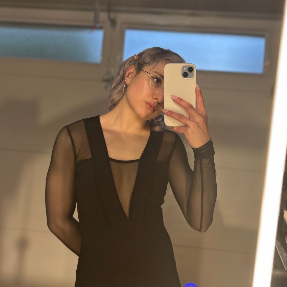 Bebe Black Mesh Bodysuit